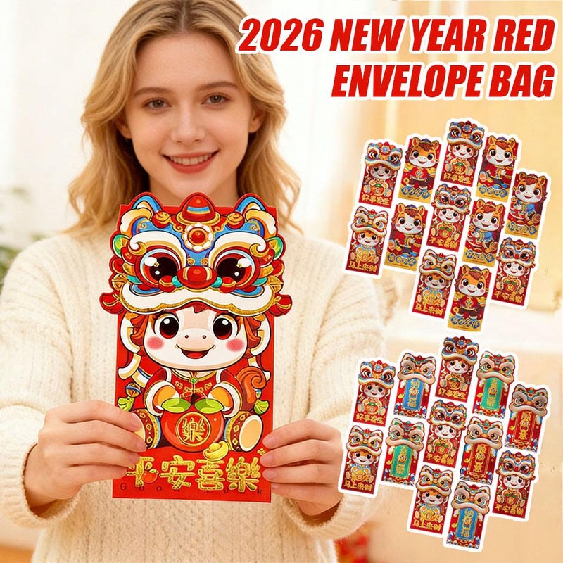 12 Pcs Chinese New Year Red Envelopes,Lucky Horse Hong Bao Red Pocket Envelope for Money,Large Lucky Cash Money Envelopes Spring Festival Birthday Weddings Party - Image 3